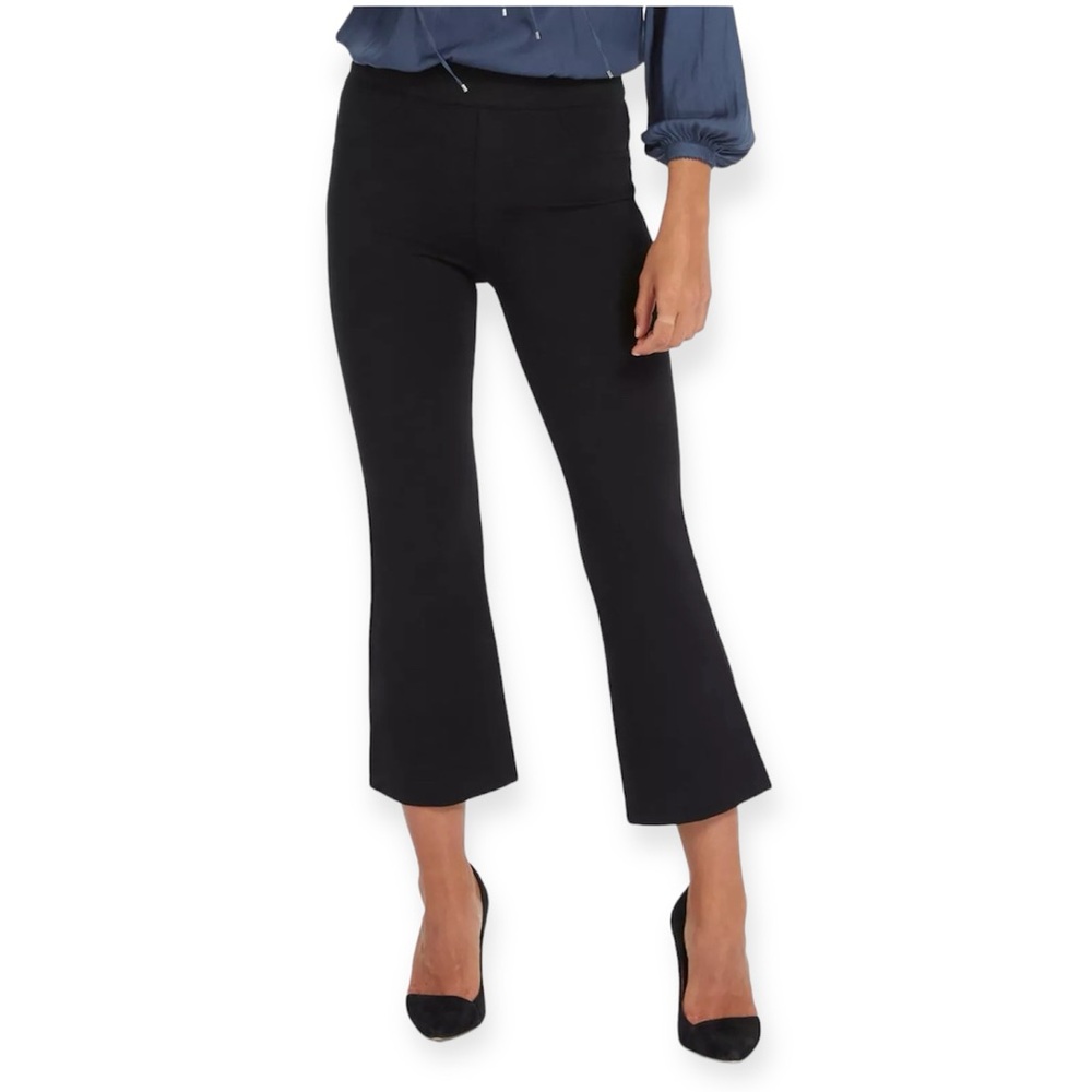 SPANX The Perfect Pant Black Flare Cropped Stretch Pull On Plus Size 1X